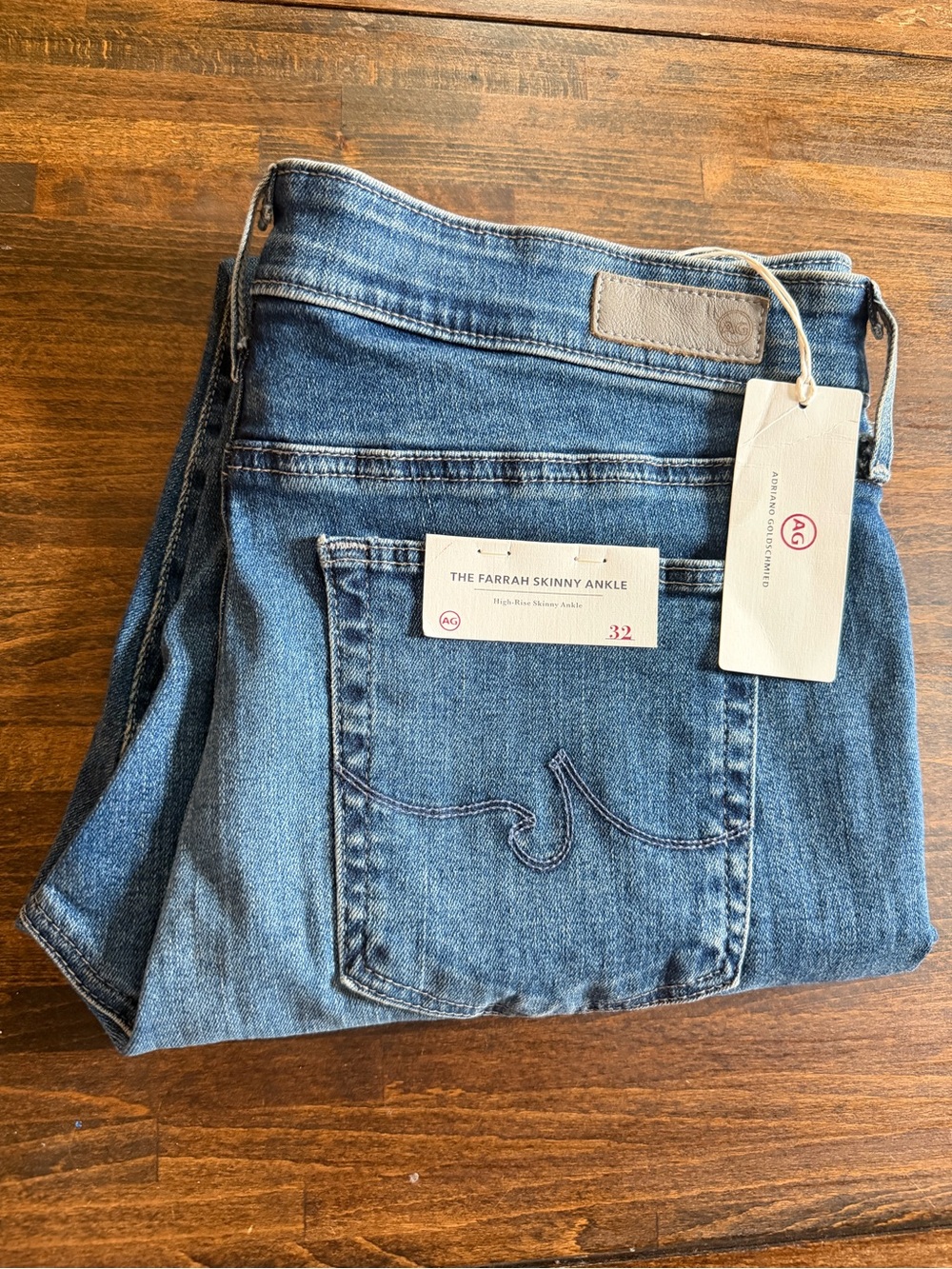 AG Adriano Goldschmied The Farrah Skinny Ankle Jeans Size 32 (14) Blue Denim NWT